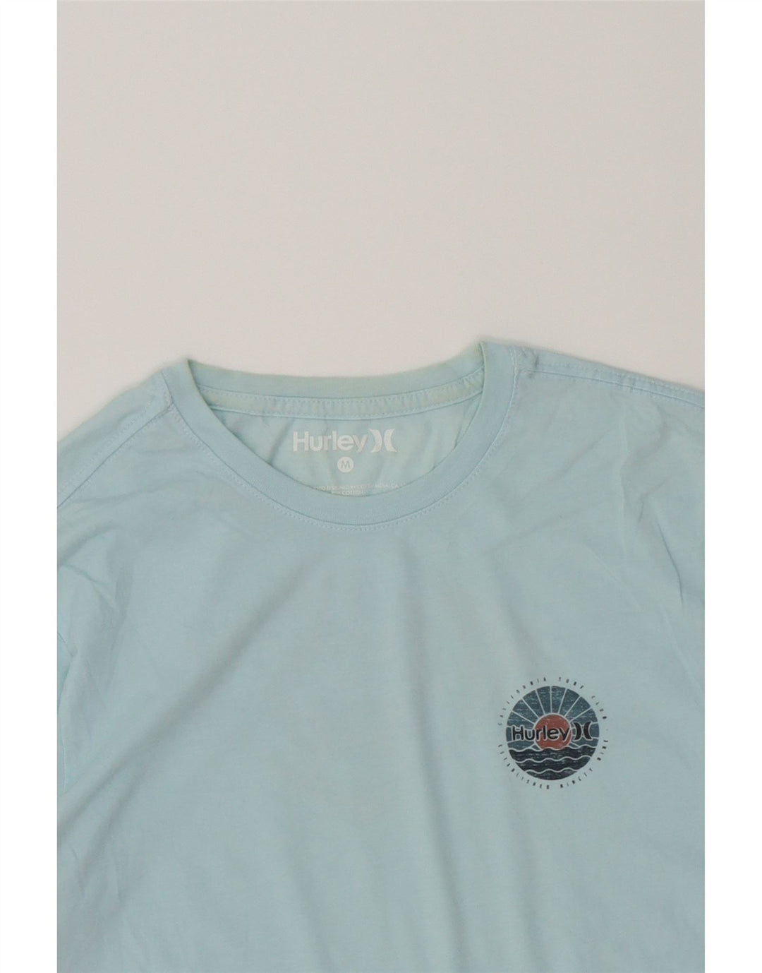 HURLEY Mens Graphic T-Shirt Top Medium Blue Cotton Vintage Hurley and Second-Hand Hurley from Messina Hembry 