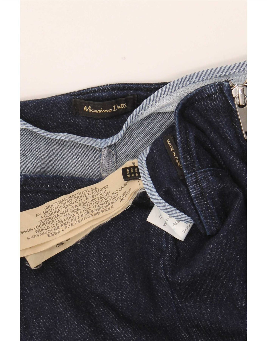 Massimo Dutti Jeans slim da donna EU 40 Medio W32 L30 Blu navy Cotone