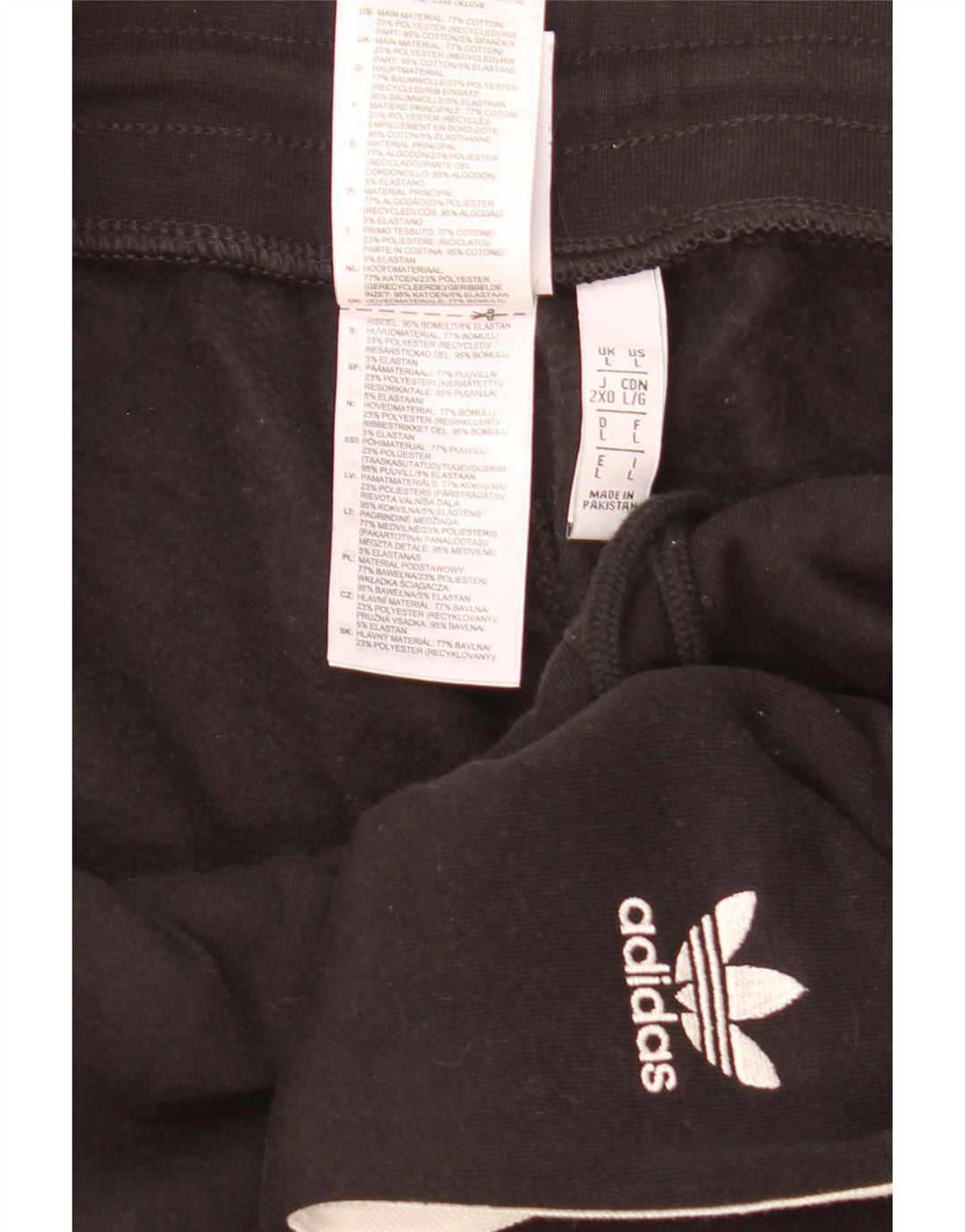 Pantaloni della tuta Adidas da donna Joggers Large Nero Cotone