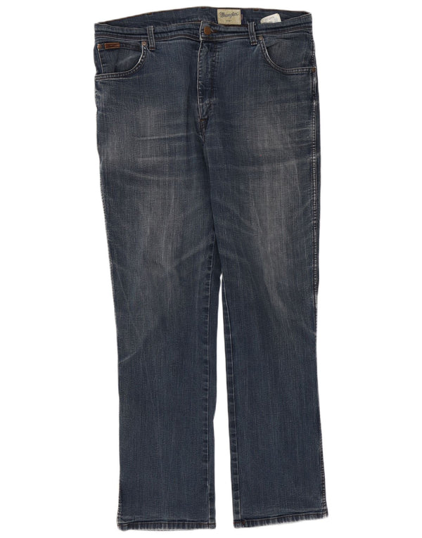 Jeans dritti elasticizzati Texas da uomo Wrangler W38 L34 cotone blu