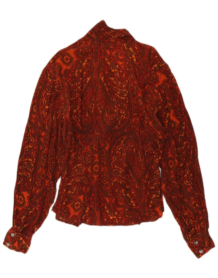 Camicetta camicia vintage da donna IT 44 Paisley bordeaux medio