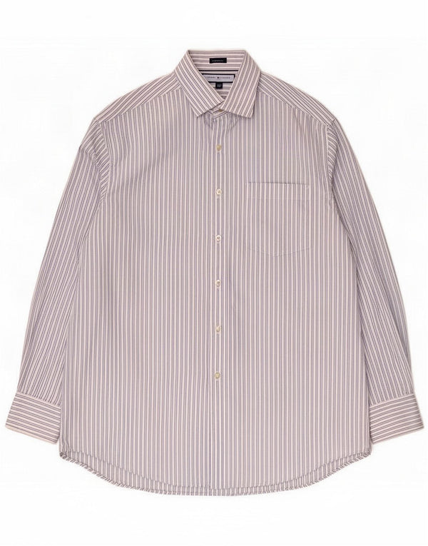 Tommy Hilfiger Camicia da uomo vestibilità regolare in cotone a righe blu medio