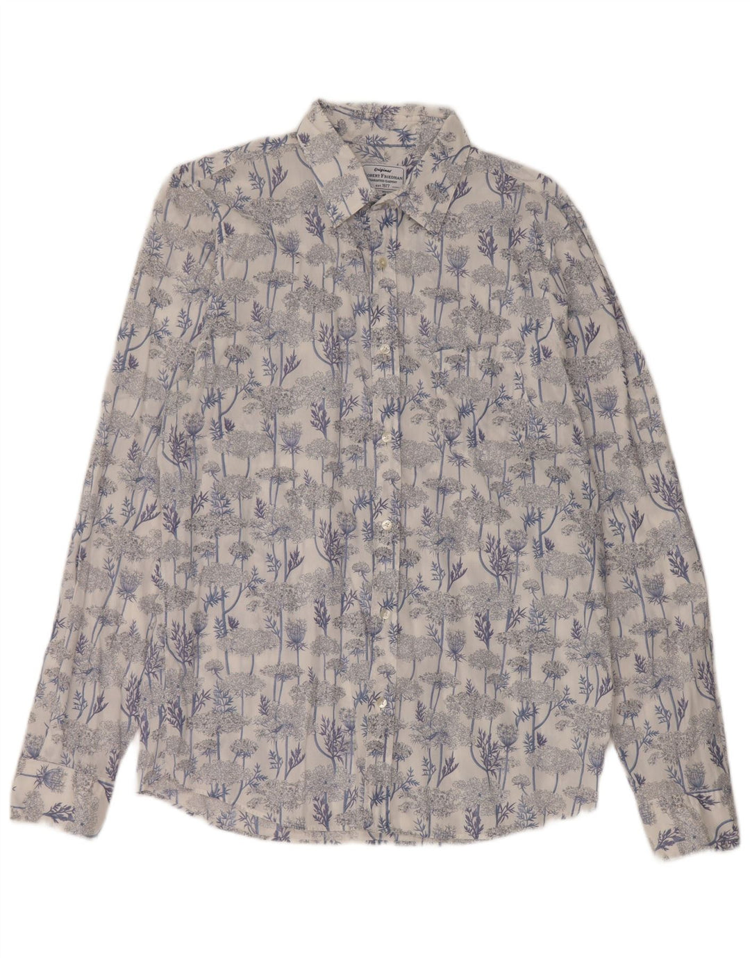 Camicia da uomo Robert Friedman grande cotone floreale blu
