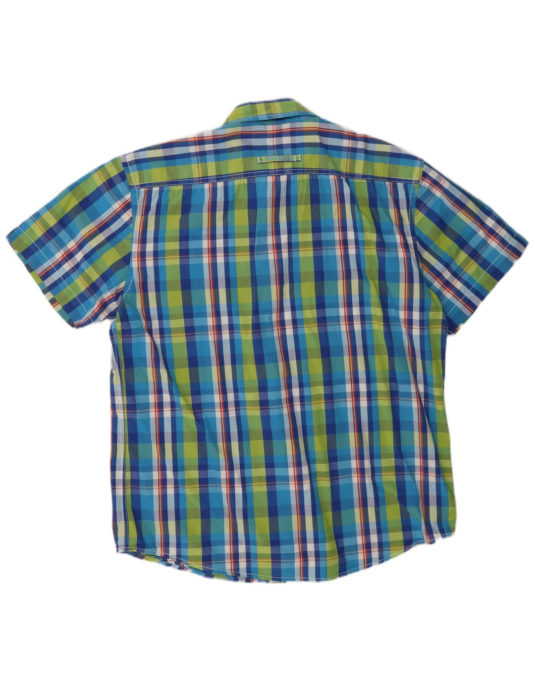 CAMEL ACTIVE Camicia a maniche corte da uomo in cotone a quadri multicolori grandi