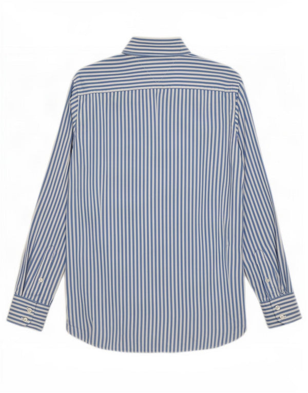 Camicia da uomo Tommy Hilfiger in cotone gessato blu medio