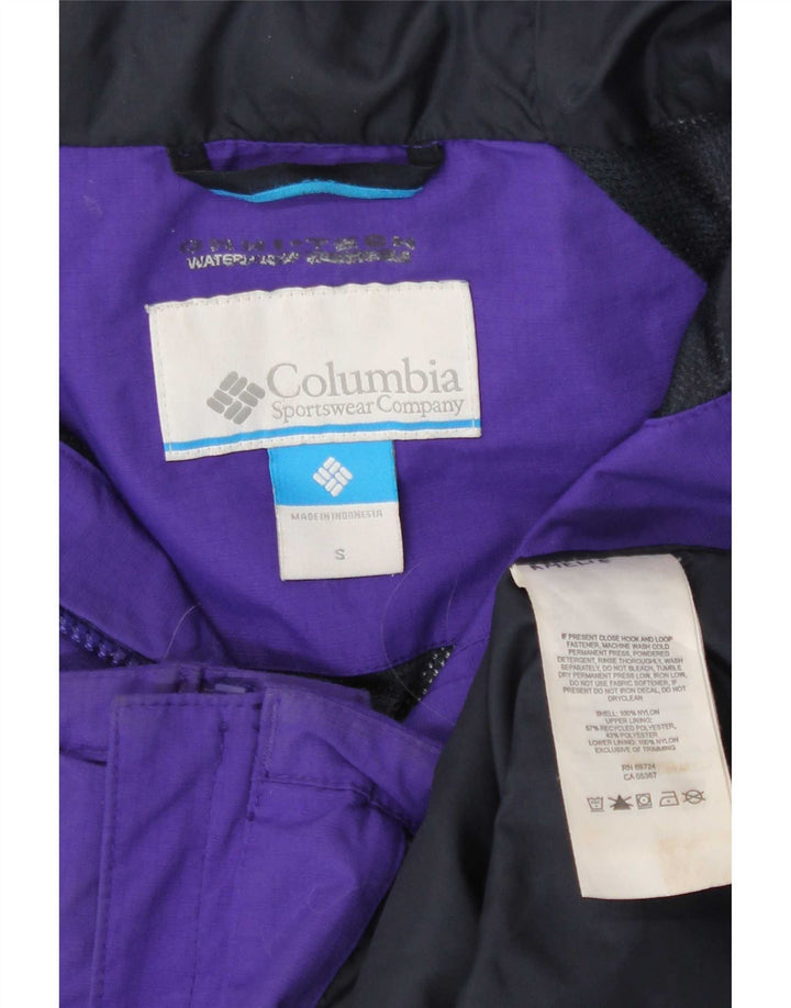 Giacca antipioggia con cappuccio Columbia da donna UK 10 piccola nylon viola