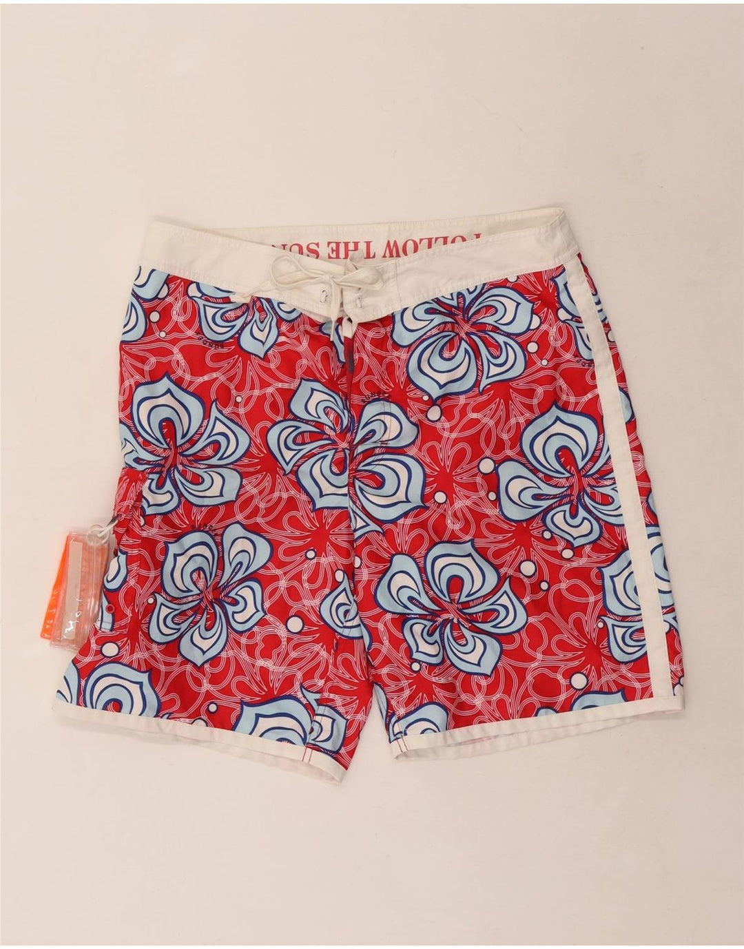 Pantaloncini da bagno da uomo Sundek rosso medio floreale