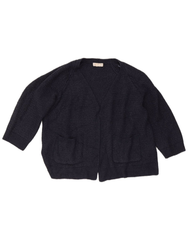 Maglione cardigan aperto con maniche a 3/4 corto da donna Fat Face UK 16 grande blu navy