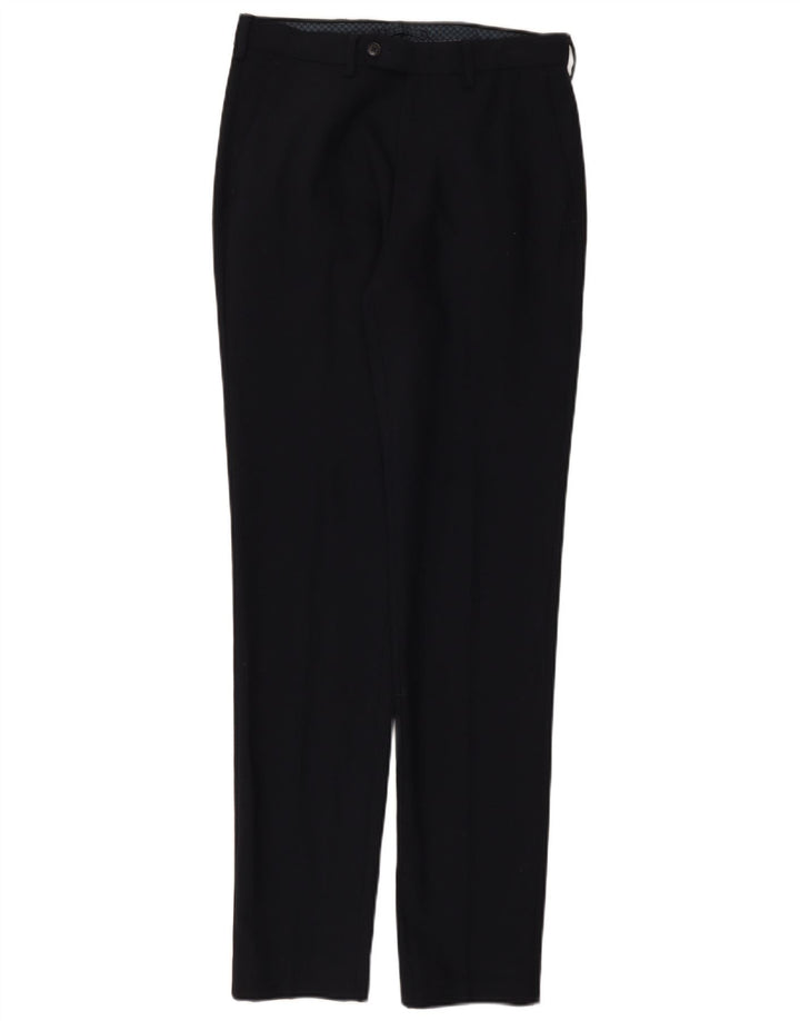 Pantaloni da abito slim da uomo Marks & Spencer W30 L33 in lana blu navy