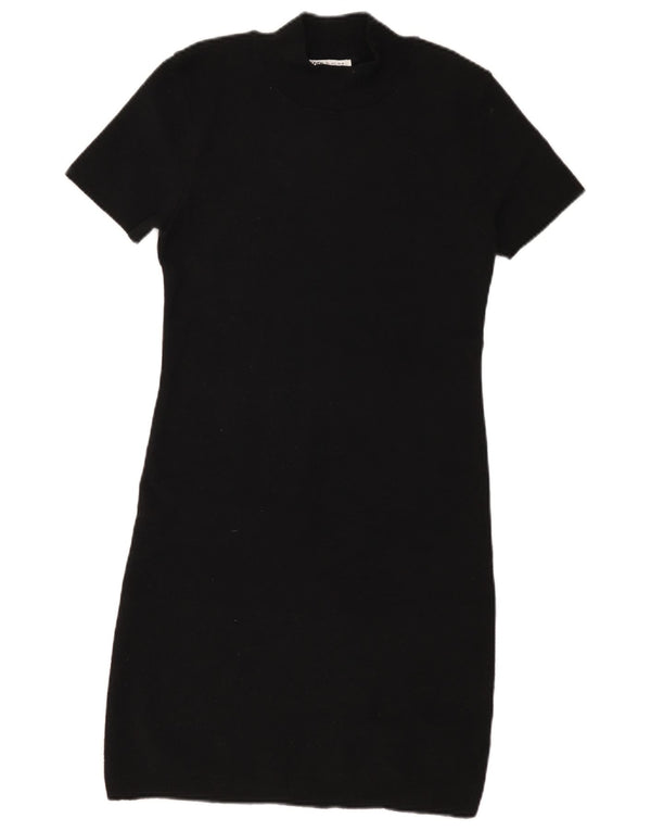 Abito T-shirt da donna Zara UK 14 grande poliestere nero