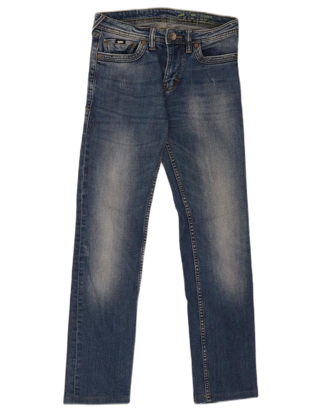 GAS Womens Albert Slim Jeans W28 L28 Blue Cotton