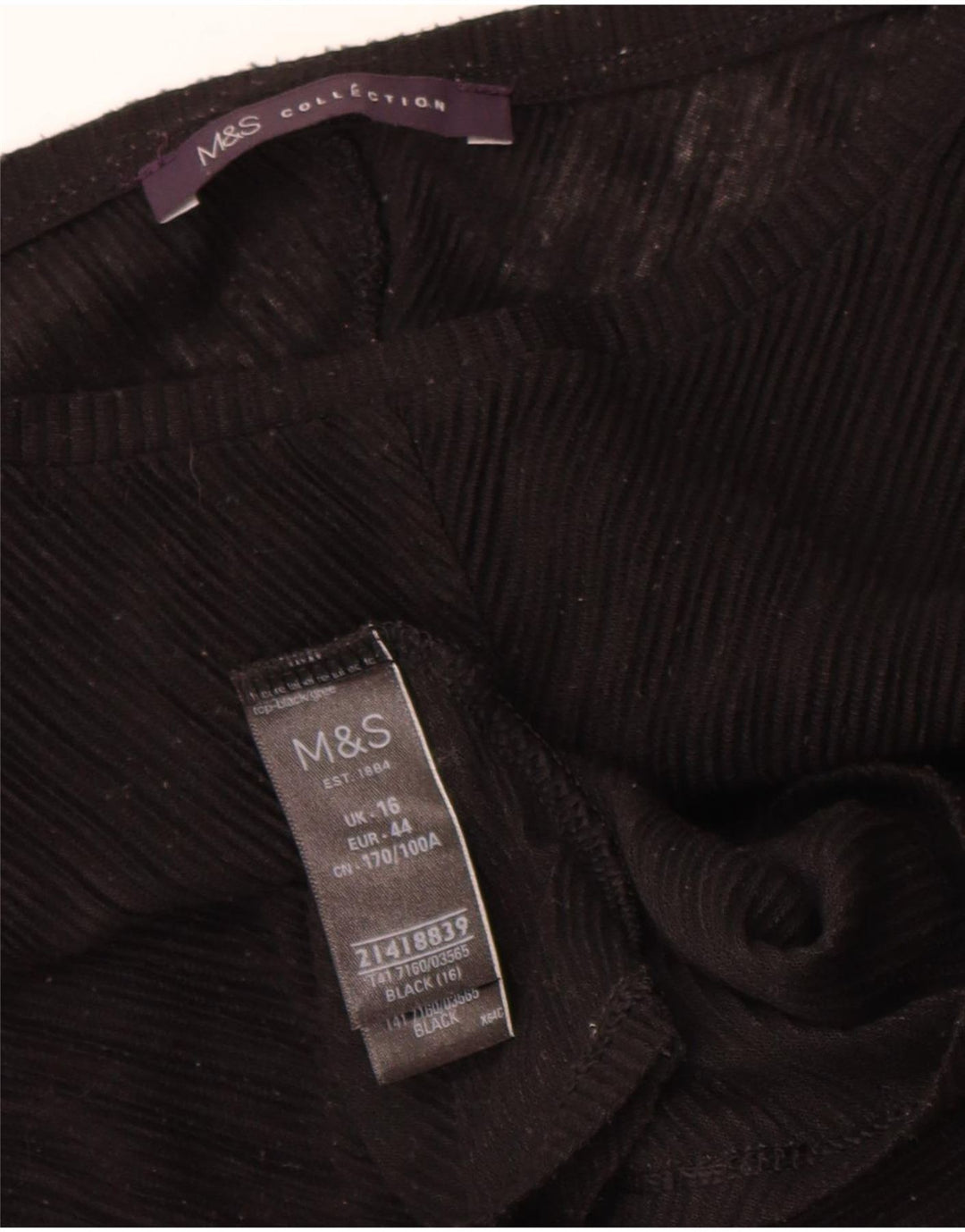 Top camicetta da donna Marks & Spencer UK 16 grande poliestere nero