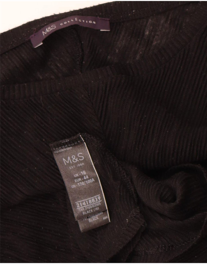 Top camicetta da donna Marks & Spencer UK 16 grande poliestere nero