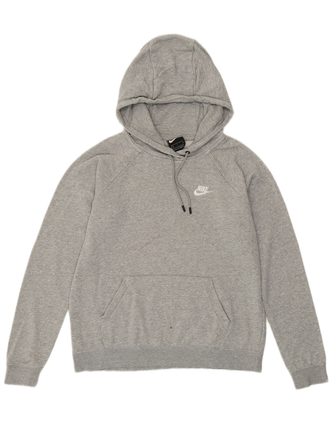 NIKE Mens Hoodie Jumper Small Grey Flecked Cotton