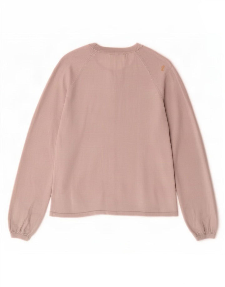 Maglione cardigan da donna Boden UK 14 grande lana rosa