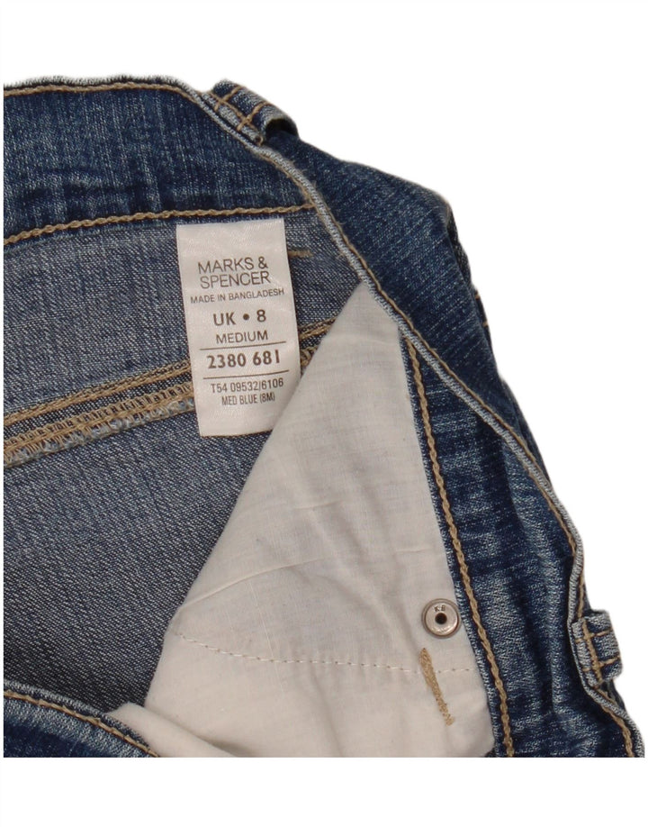 MARKS & SPENCER Jeans bootcut da donna UK 8 piccoli W30 L30 cotone blu