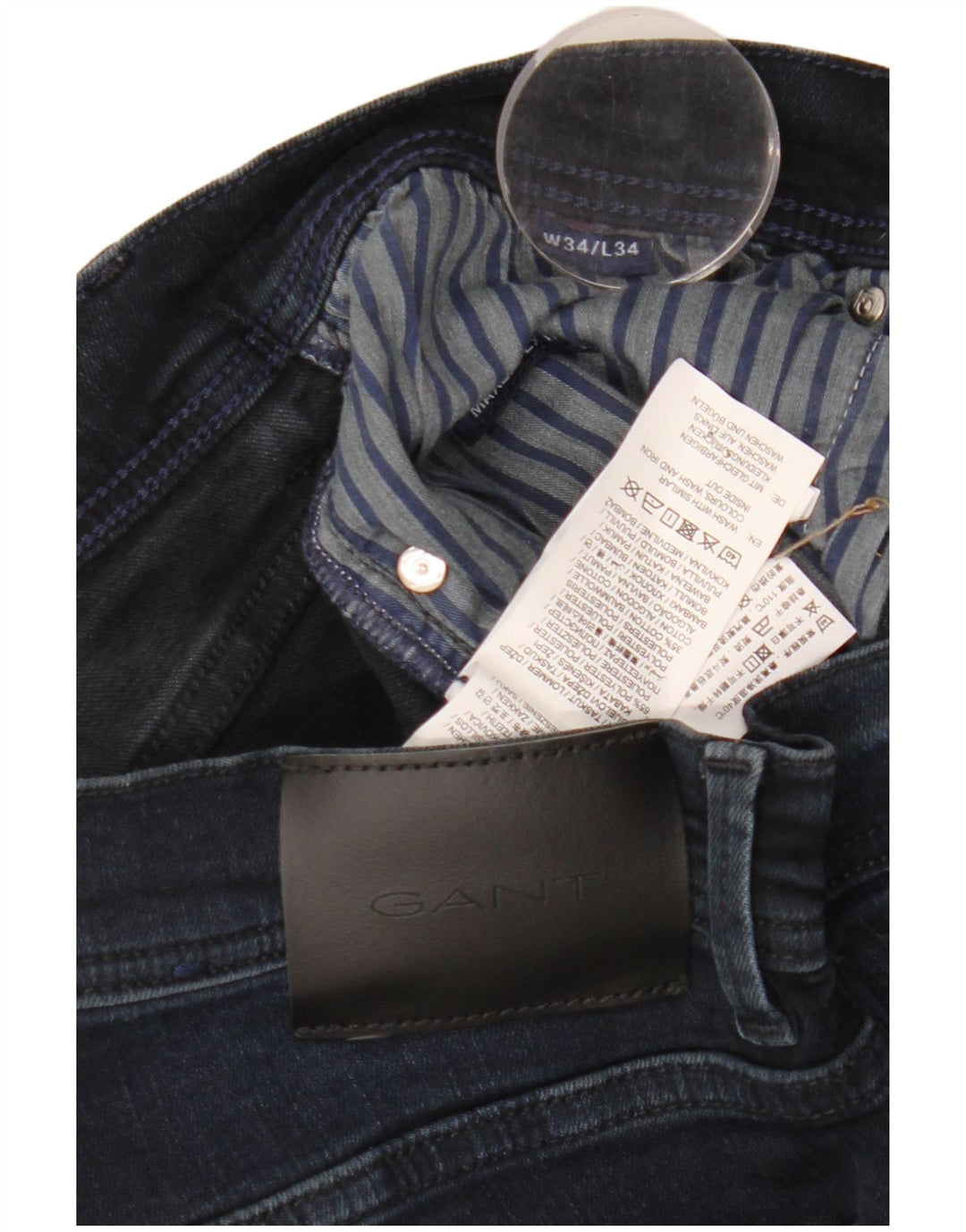 Jeans slim da uomo Gant W34 L34 cotone blu navy