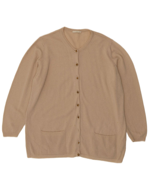 Maglione cardigan da donna Marks & Spencer UK 20 2XL Lana d'agnello beige