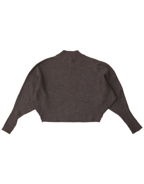 Maglione a collo alto corto a pipistrello da donna Zara UK 14 Grigio medio