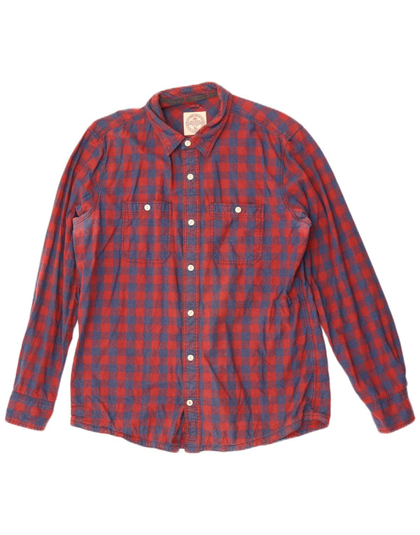 Camicia da uomo Fat Face in cotone a quadri rossi grandi