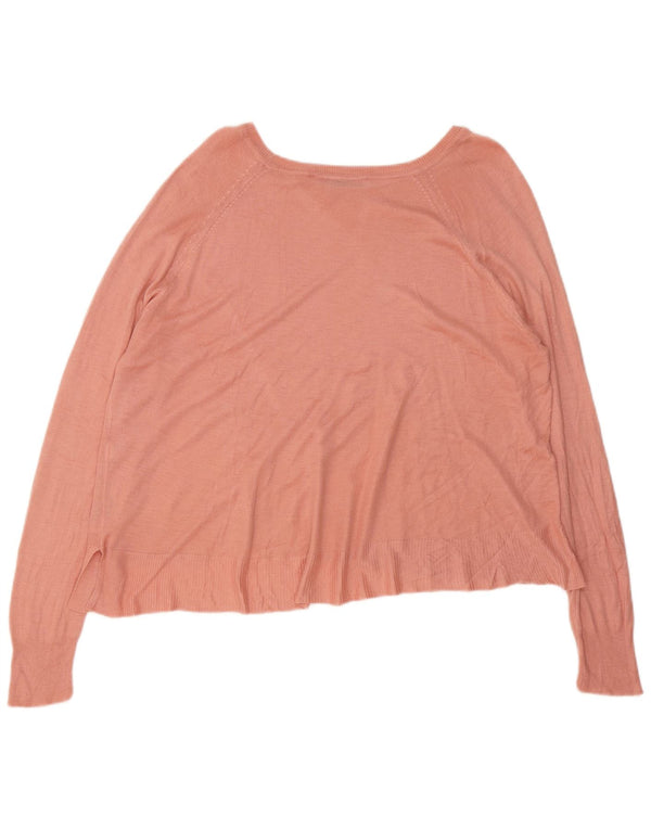 Maglione corto con scollo a barca oversize da donna Zara UK 10 piccolo rosa