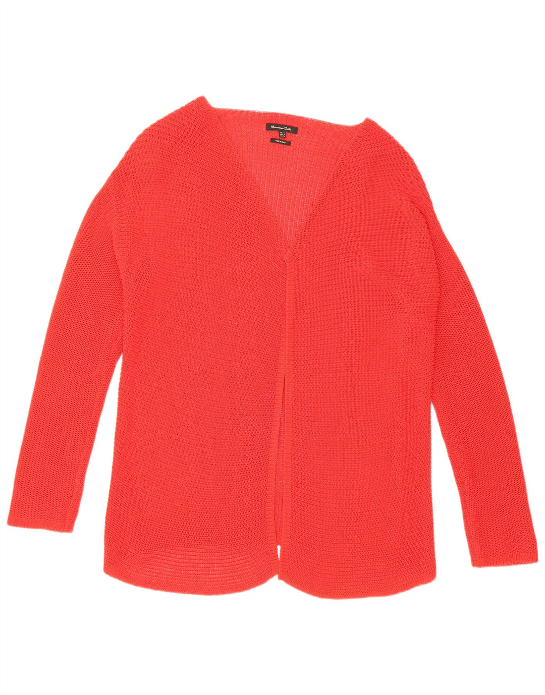 Maglione cardigan aperto da donna Massimo Dutti UK 14 grande rosso