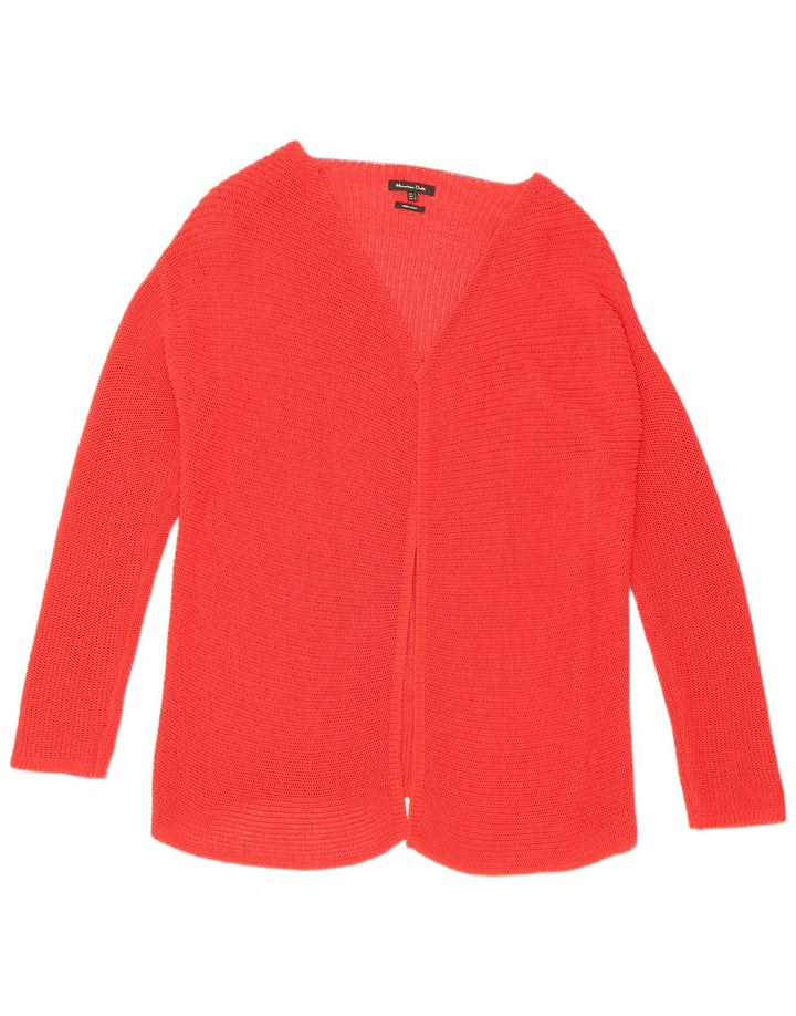 Maglione cardigan aperto da donna Massimo Dutti UK 14 grande rosso