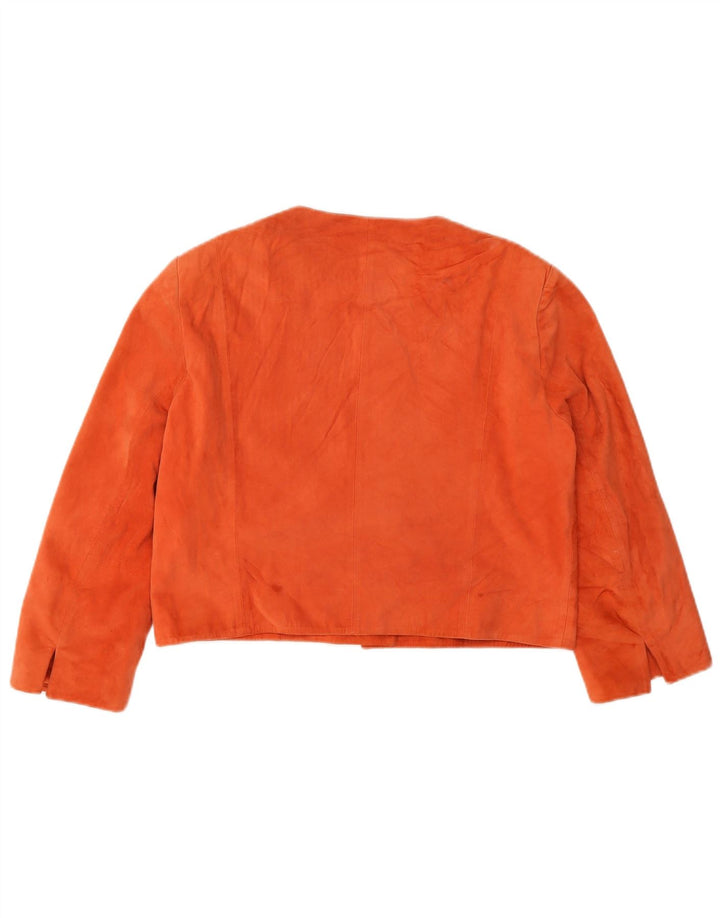 Giacca corta da donna in pelle scamosciata con maniche a 3/4 Conbipel IT 44 Pelle arancione media