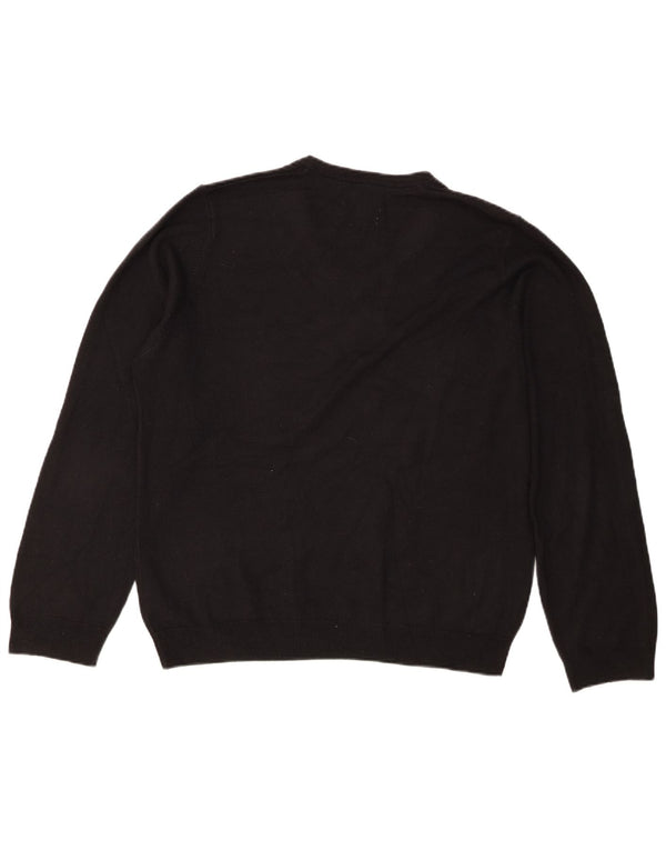 Maglione da uomo Marks & Spencer vestibilità regolare con scollo a V grande acrilico nero