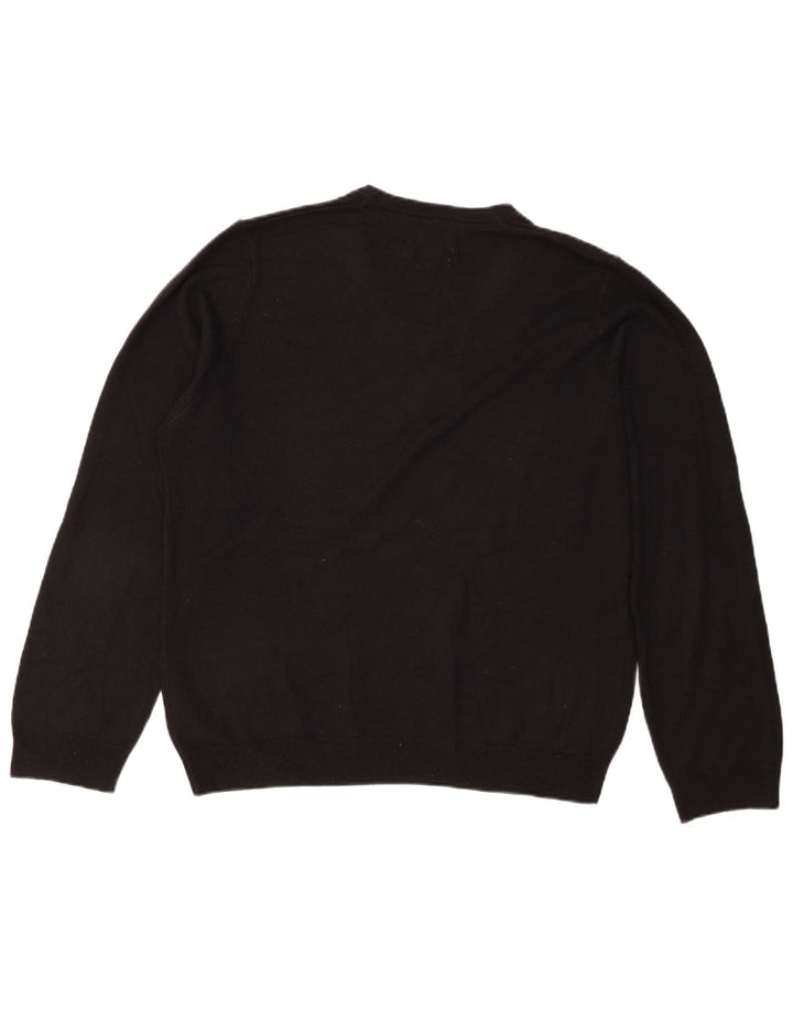 Maglione da uomo Marks & Spencer vestibilità regolare con scollo a V grande acrilico nero