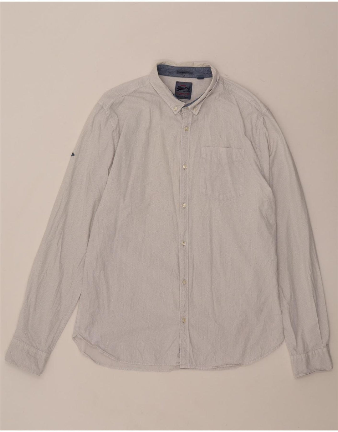 Camicia da uomo Superdry 2XL cotone maculato grigio