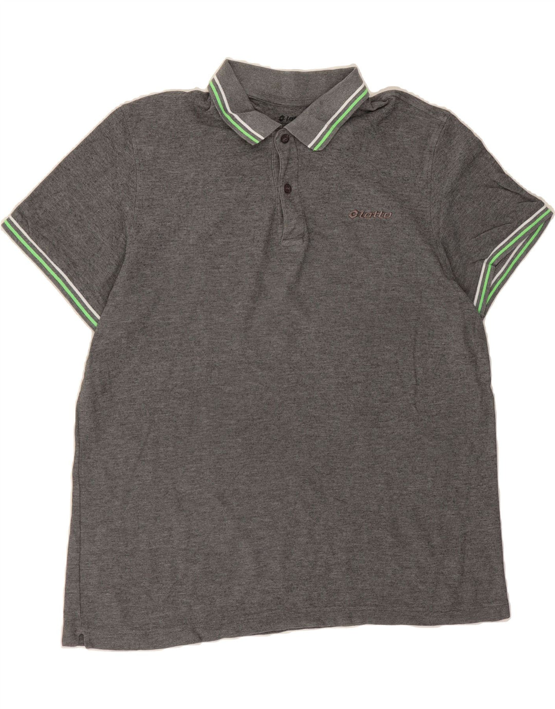 LOTTO Mens Polo Shirt 2XL Grey Cotton Vintage Lotto and Second-Hand Lotto from Messina Hembry 