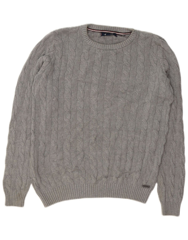 Maglione maglione girocollo da uomo KANGOL grande cotone grigio