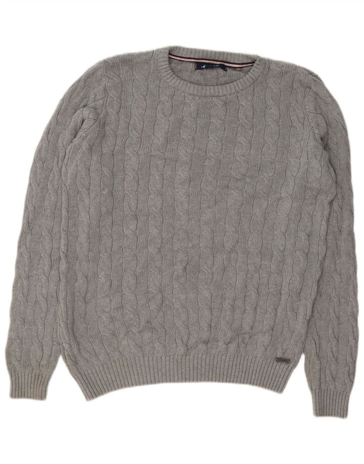 Maglione maglione girocollo da uomo KANGOL grande cotone grigio