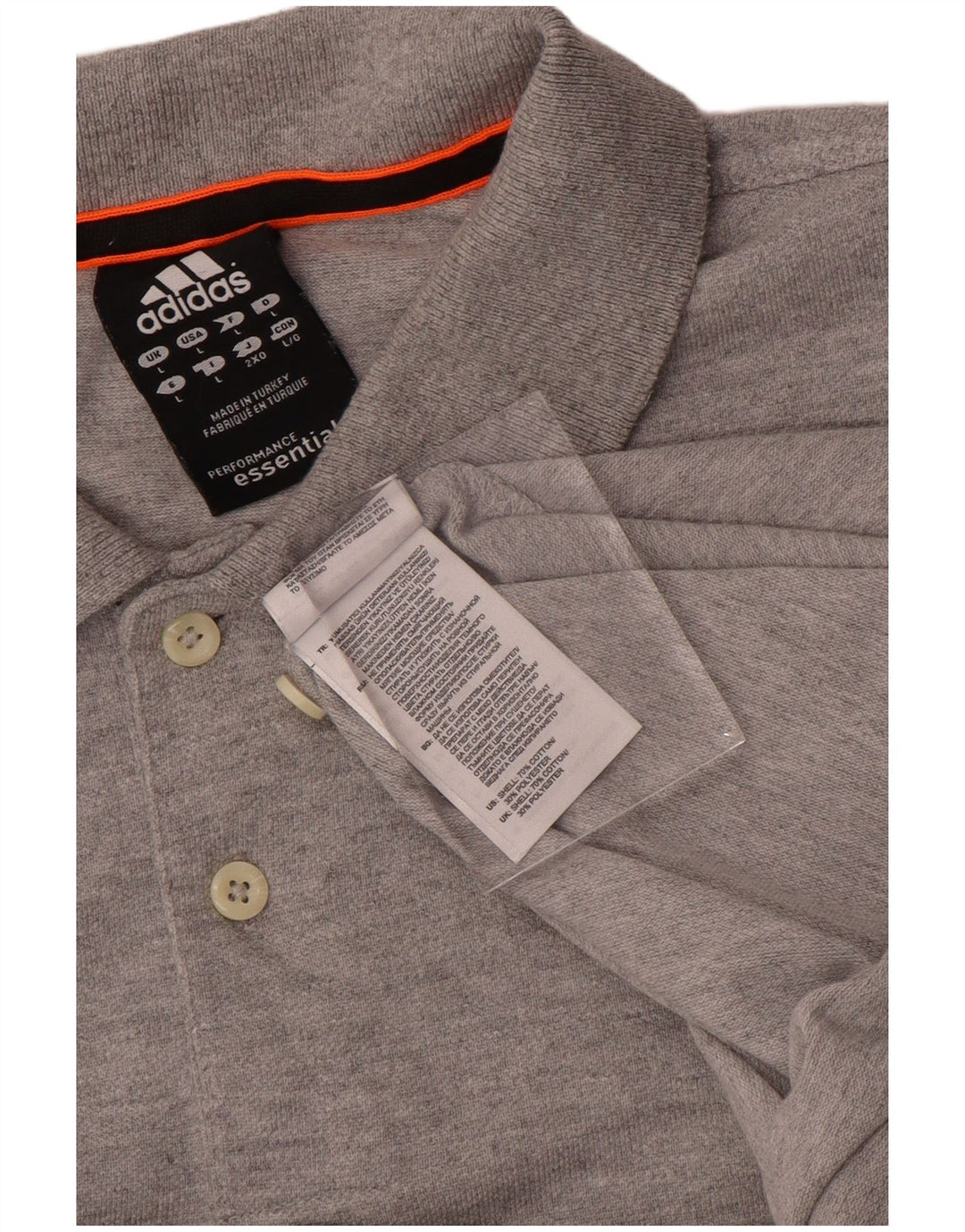 Polo Adidas Climalite da uomo grande in cotone grigio