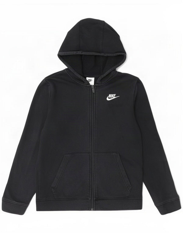 Maglione con cappuccio e zip per ragazze Nike 12-13 anni Large Nero Cotone
