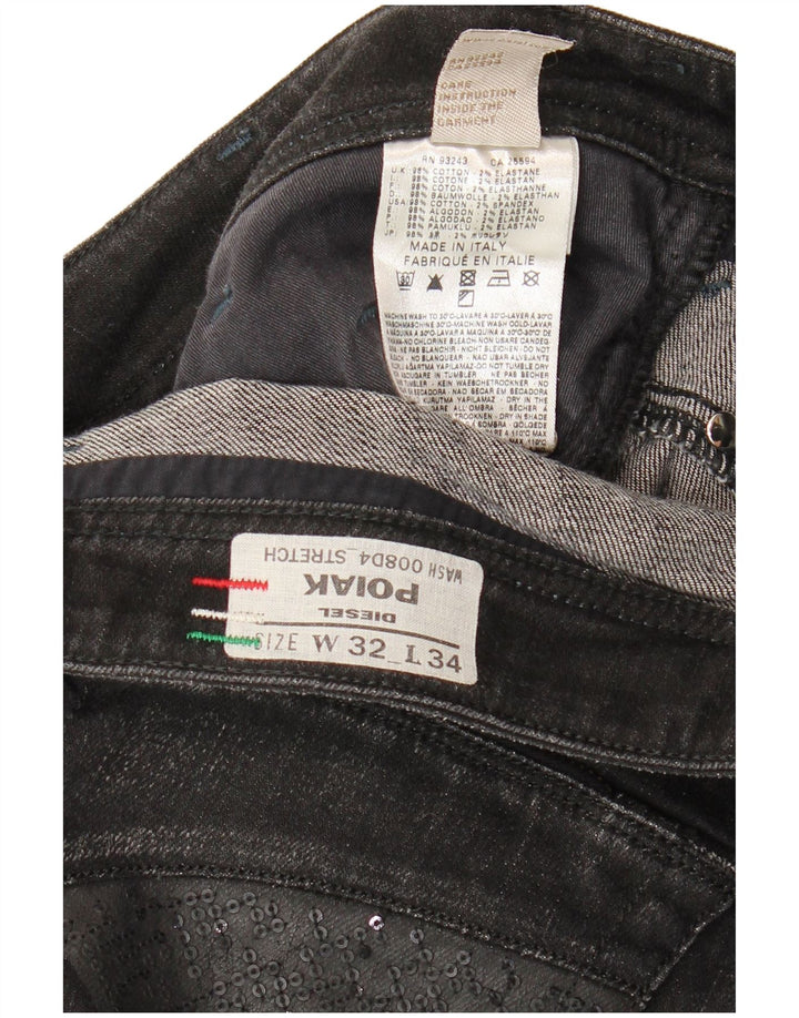 Jeans dritti da uomo Diesel Poiak W32 L34 cotone nero