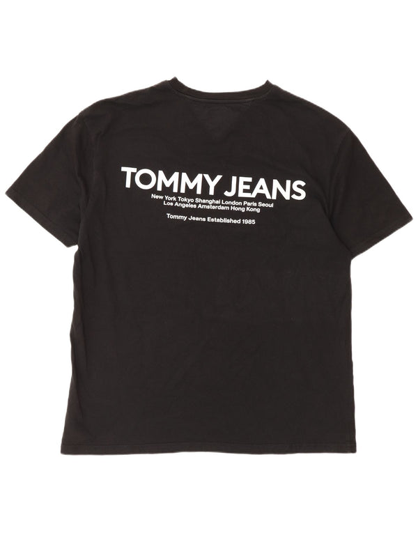 T-shirt grafica da uomo Tommy Hilfiger Top grande in cotone nero