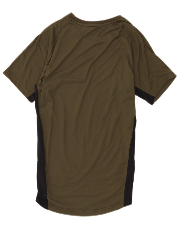 T-shirt da uomo Puma Top Small Khaki Colourblock in poliestere