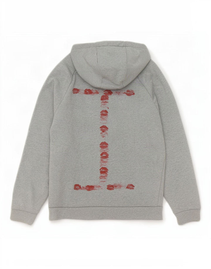 Felpa con cappuccio grafica Nike da uomo, piccola, in cotone grigio screziato