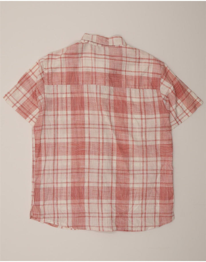 Camicia a maniche corte da uomo Mountain Warehouse XL in cotone a quadri rosa