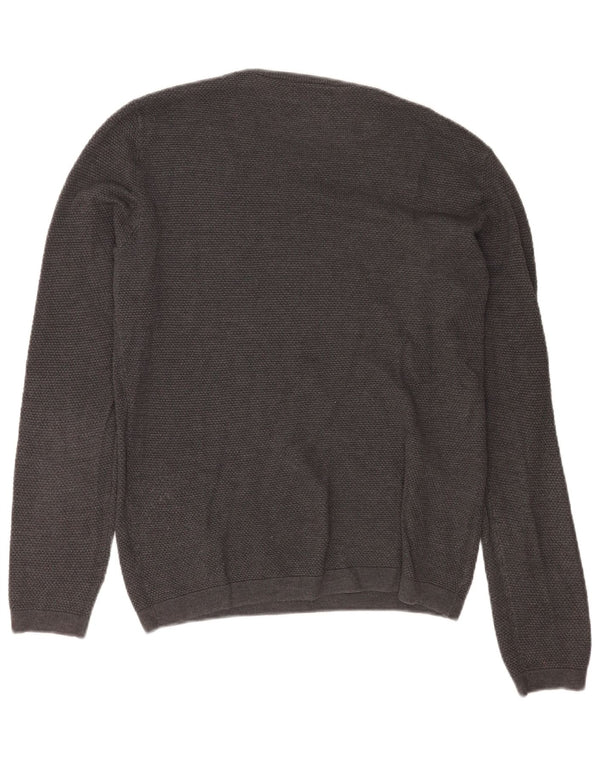Maglione maglione girocollo da uomo Zara grande grigio