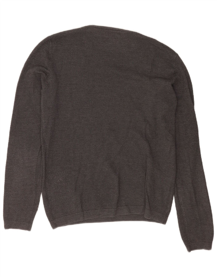 Maglione maglione girocollo da uomo Zara grande grigio