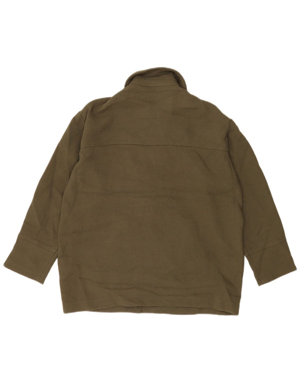 Felpa ZARA da uomo vestibilità ampia con collo alto, maglione XS poliestere kaki