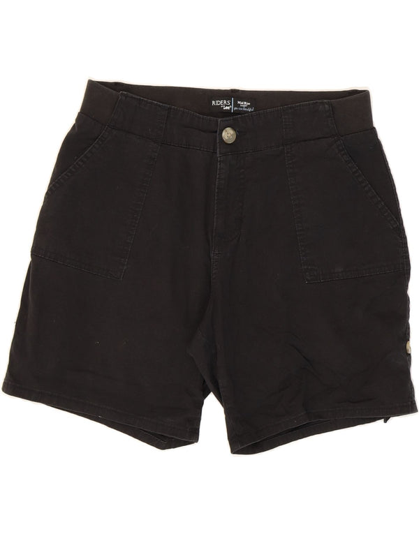 LEE Womens Riders Mid Rise Chino Shorts US 8 Medium W28 Black Cotton