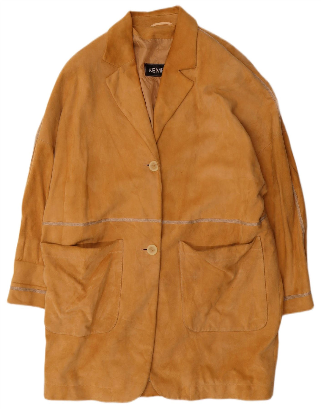 Soprabito oversize in pelle scamosciata da donna KEMPER EU 40 in pelle marrone medio