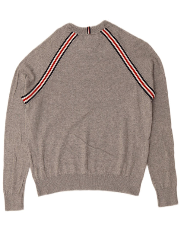 Maglione maglione con scollo a barca da donna Tommy Hilfiger UK 10 piccolo controllo grigio