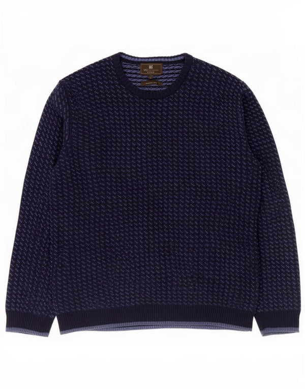 Marks & Spencer Mens Tailored Fit Crew Neck Jumper Sweater Large Navy Blue