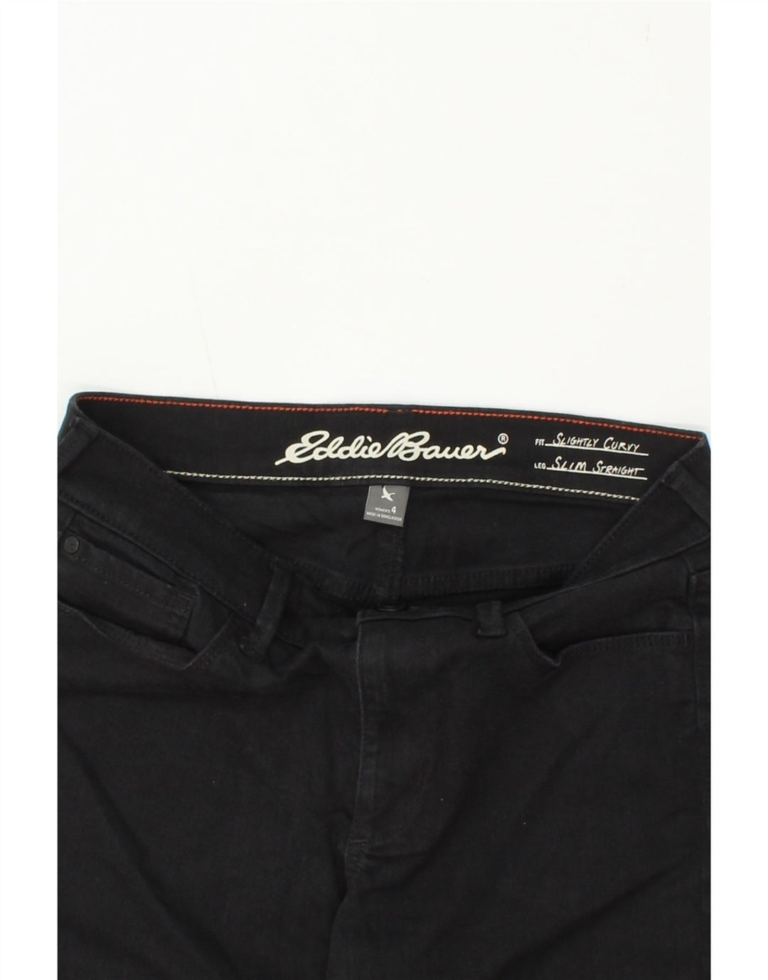 EDDIE BAUER Womens Slight Curve Straight Jeans US 4 Small W27 L30  Black Vintage Eddie Bauer and Second-Hand Eddie Bauer from Messina Hembry 
