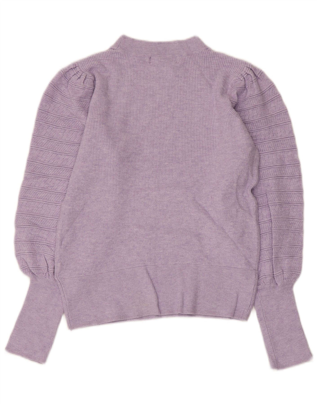 MARKS & SPENCER Maglione corto girocollo da donna UK 8 piccolo viola